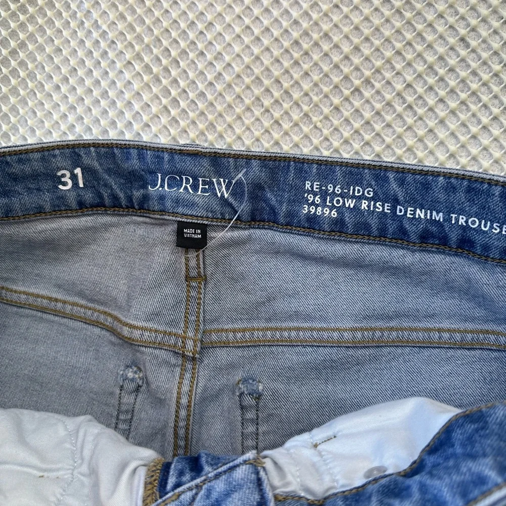 J. Crew 96 Low Rise Denim Trouser Wide Leg Jean Size 31